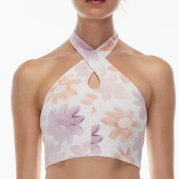 Sunday Best Tops - Aritzia Sunday Best Amie Twisted Halter Crop Ponte Tank Size Small